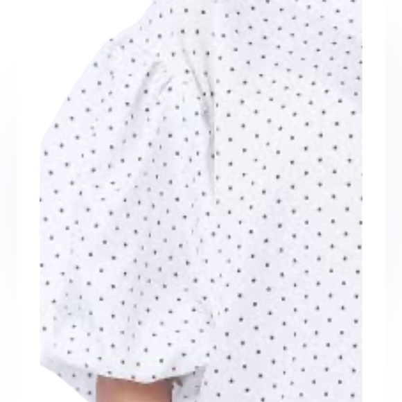Primark Polka Dot Puff Sleeve Ruffle Neck Top NWT Size 6 - Picture 1 of 4